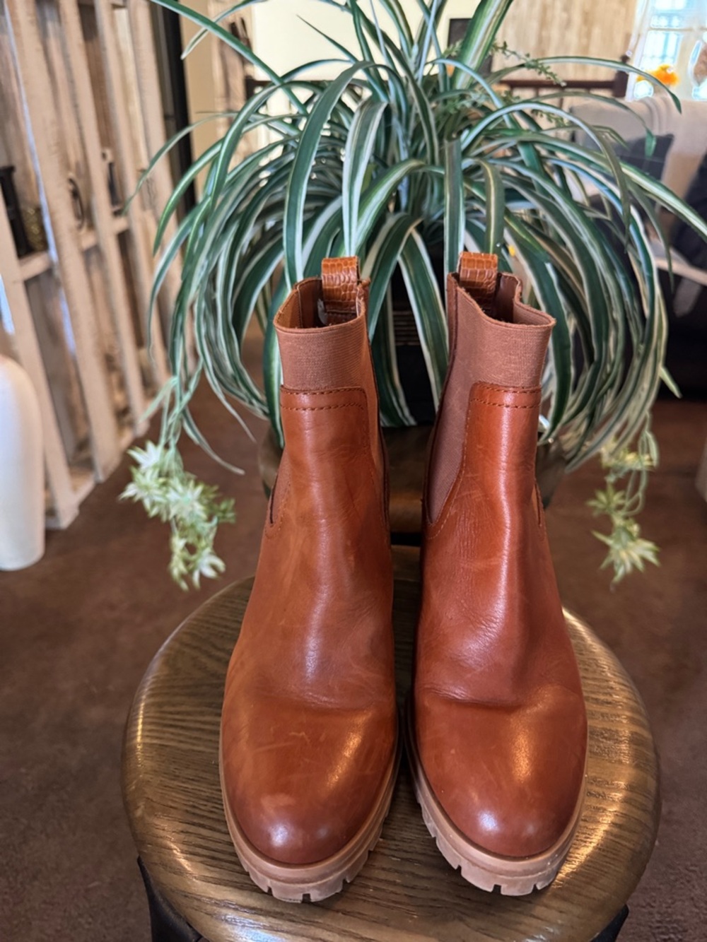 Vince Camuto Women's Brown Leather Heeled Chelsea Boots